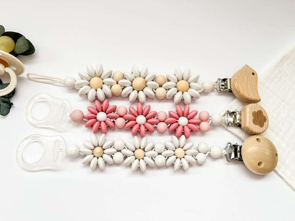 Schnullerkette Daisy aus Holz